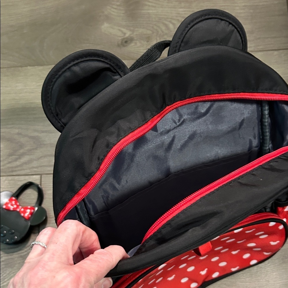 Disney Kids Backpack with Polka Dots - Red and Black - Picture 2 of 7